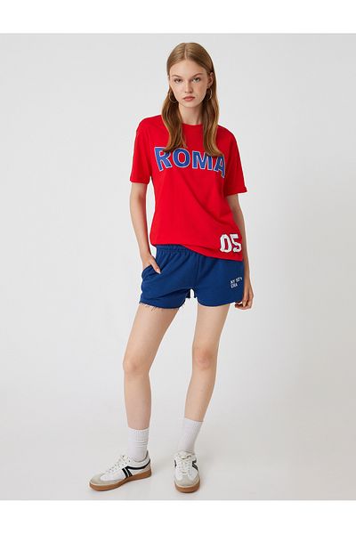 Koton Oversize BacK Printed Crew NecK Short Sleeve T-shirt