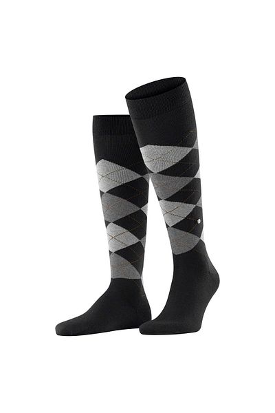 Burlington Herren Kniestrümpfe - EDINBURGH, Schurwolle, Raute, One Size