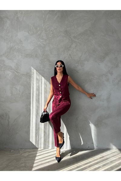 Pulli Collection Set vestă cu nasturi cu accesorii din piele de cămilă