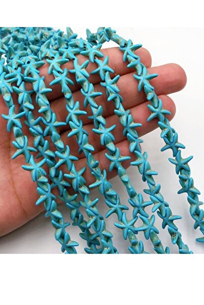 312 KONSEPT هاولايت حجر طبيعي أزرق اللون نجمة البحر 1 سلسلة 36-38 قطعة. مجوهر...