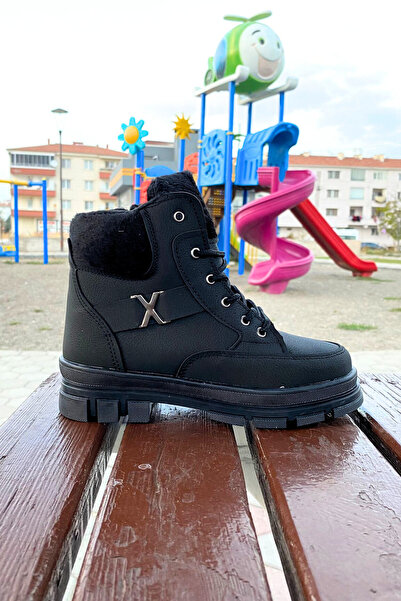 Mind Black Kışlık Kürklü Bağcıklı Fermuarlı Kız Çocuk Bot