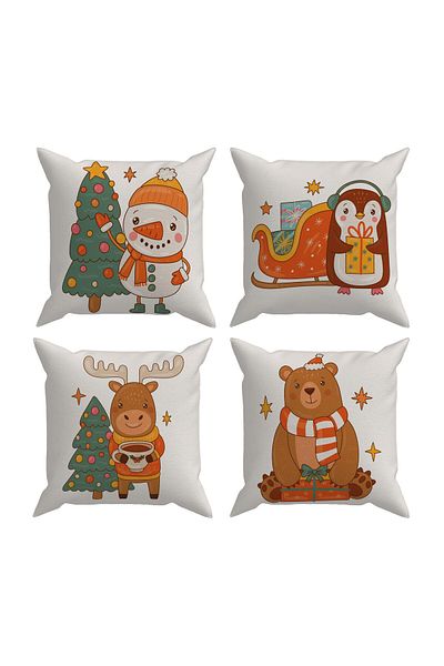 Evdek Set de 4 huse de pernă de Crăciun - DS31