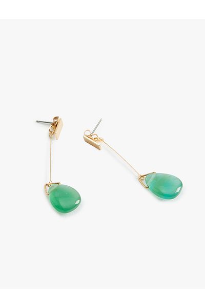 Koton Earrings Stone Hanging Steel Drop