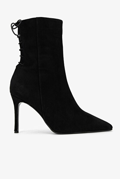 Valmenti Kadın Siyah Süet Topuklu Bot