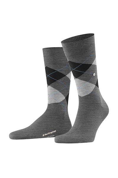 Burlington Herren Socken EDINBURGH – Rautenmuster, Rautenmuster, Clip, Einheitsgröße, 40–46