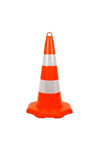 İleri Trafik PVC Trafik Konisi 52 cm Çift Reflektifli Trafik Dubası