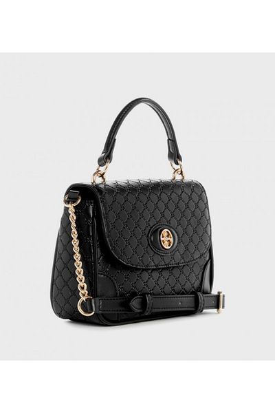 Nine West Women's Black Innes Mini Top Handle Flap Satchel Bag