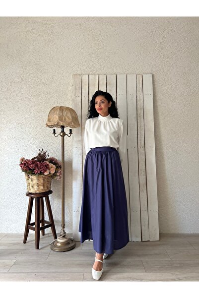 KÜÇÜĞÜM BUTİK Синя спідниця з попліну Klos Indigo Blue