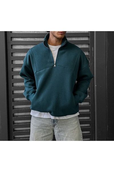 bergibo Unisex γιακά με φερμουάρ με 3 κλωστές - Oversize Mold