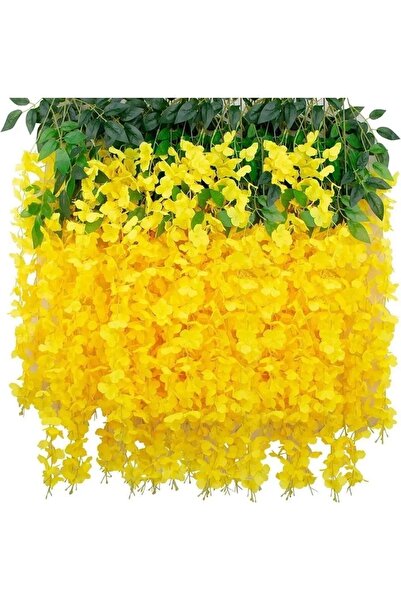 tml temalife TEMALİFE 12 Adet Sarkan Akasya Çiçek 3 Dallı 100 Cm. Yapay Çiçek...