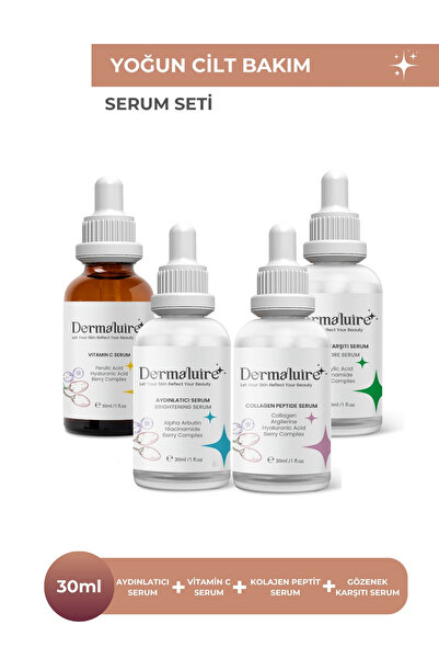 Dermaluire Yoğun Cilt Bakım Seti ( Vitamin C Serum, Aydınlatıcı Serum, Collag...