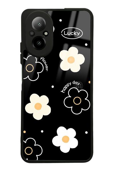 Spoyi حافظة هاتف لامعة بتصميم Lucky Happy Day لهاتف اوبو ريلمي 12 لايت