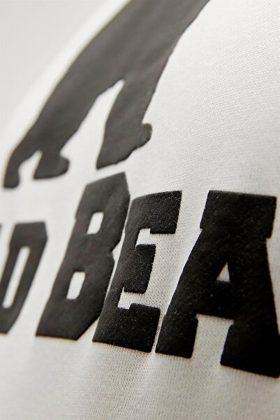 Bad Bear Crewneck Off-White Beyaz Baskılı Erkek Sweatshirt
