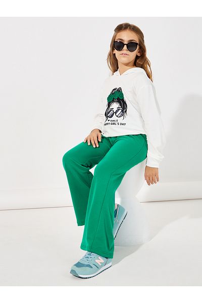 Styli Girl Graphic Print Hoodie & Flared Pants Set