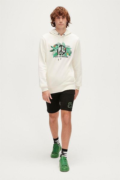 Bad Bear Re-Born Recycle Hoodie Marshmallow White Hooded Men's Sweatshirt