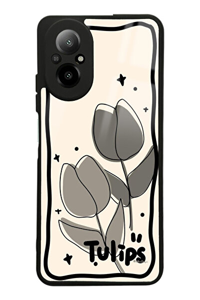 Spoyi Oppo Realme 12 Lite Tulips Tasarımlı Glossy Telefon Kılıfı