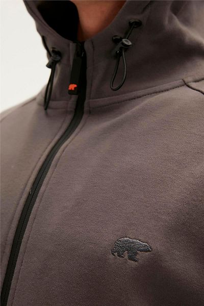 Bad Bear Leo Full-Zip Hoodie Anthracite Zippered Hooded Men's Sweatshirt