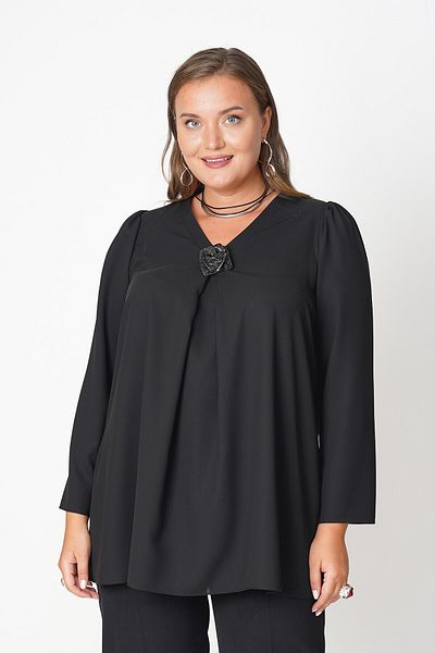 Büyük Moda BLUZĂ SATINĂ CU BROȘE DE TRANDAFIRI PIATRA
