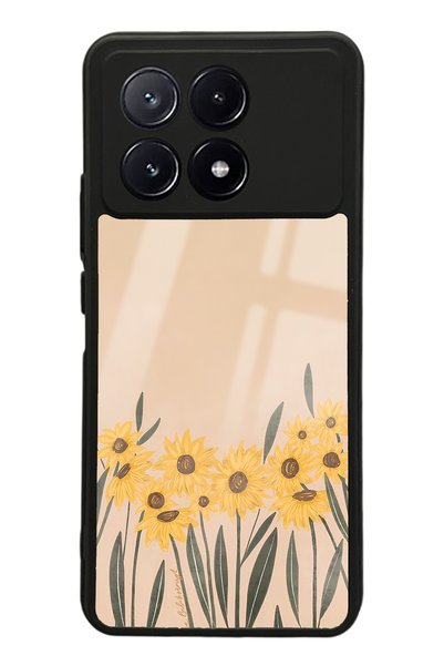 Spoyi حافظة هاتف لامعة بتصميم عباد الشمس بألوان مائية لهاتف Xiaomi Poco X6 Pro