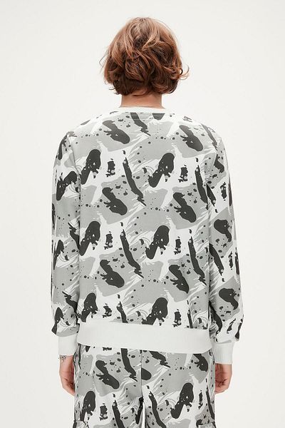 Bad Bear Hardy Crewneck Off-white White Printed Men's Sweatshirt