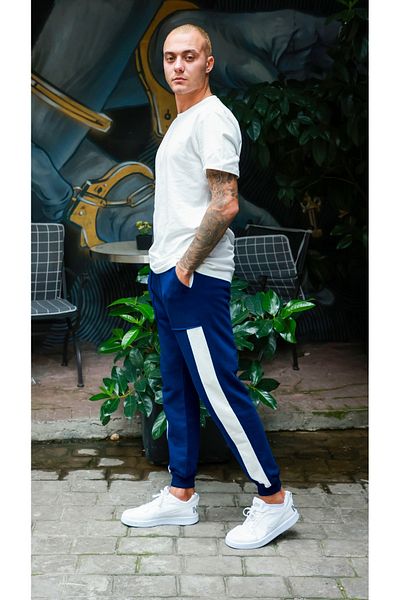 Owut Collection Ανδρικό μπλέ Navy Garni Λεπτομερές Jogger Sweatpants