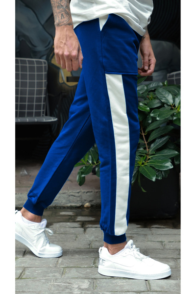 Owut Collection Ανδρικό μπλέ Navy Garni Λεπτομερές Jogger Sweatpants