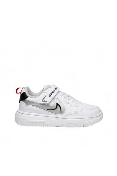 Prego (BESTOF) 366 Phlon White Pantofi pentru copii - Talpă ușoară, piele cu velcro