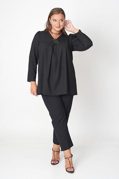 Büyük Moda BLUZĂ SATINĂ CU BROȘE DE TRANDAFIRI PIATRA