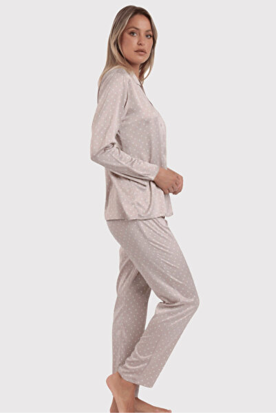 AYYILDIZ 62649 Pudra Saten Pjama Takımı