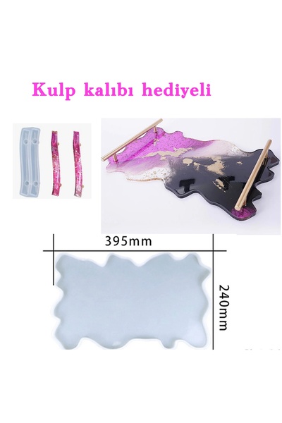 Şenhomee Epoksi Silikon tepsi kalıbı dikdörtgen dalgalı söz nişan tepsisi sun...