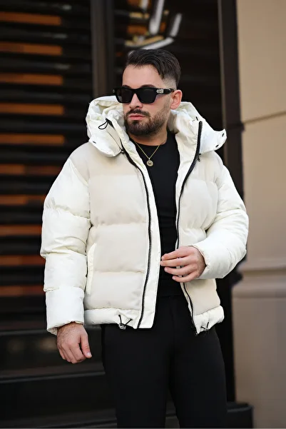 İga Collection Men's Stamp Coat - Filled, Detachable Hood