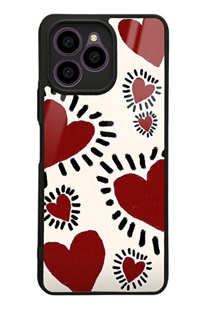 Spoyi Omix X6 Brush Heart Tasarımlı Glossy Telefon Kılıfı