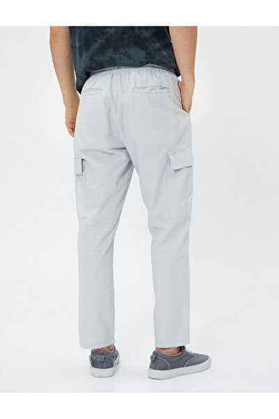 Koton Παντελόνι Cargo Blend από λινό με τσέπες και δέσιμο στη μέση