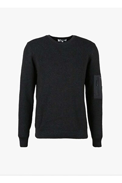 GMG FIRENZE Ανδρικό πουλόβερ με λαιμόκοψη ανθρακί Gu22mfw04250