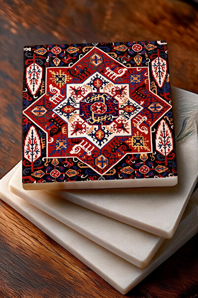 Pinecone Pattern Stone Coasters Desktop Protective Coasters 4 Piece Set 10x10cm Stone Coasters Sc498