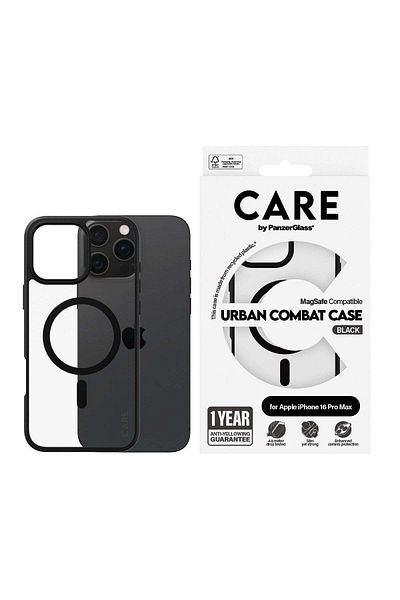 PanzerGlass CARE by PanzerGlass iPhone 16 Pro Max الرائد في المناطق الحضرية وMagSafe - Siyah cerçeve Kılıf