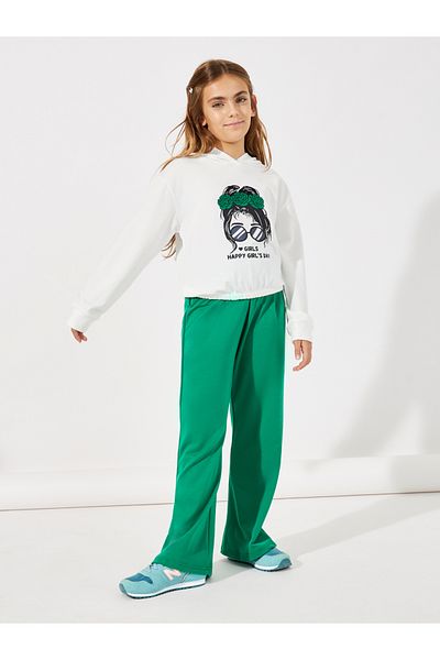 Styli Girl Graphic Print Hoodie & Flared Pants Set