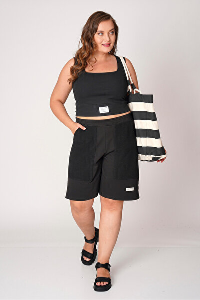 Büyük Moda Effect Towel Shorts