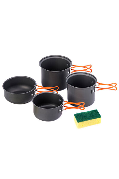 Naturehike 2-3 Kişilik Kamp Pişirme 4 Parça Tencere Seti Nh15t401
