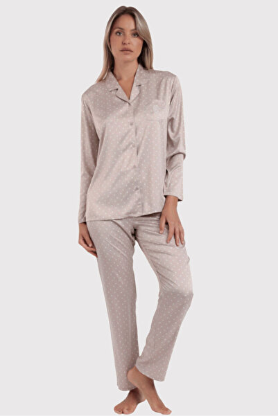 AYYILDIZ 62649 Pudra Saten Pjama Takımı