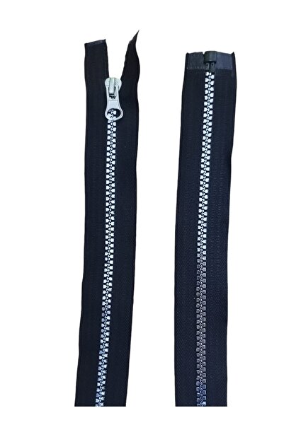 Kezban Tekstil 110 cm culoare argintie aspect metalic fermoar dinți din os ne...