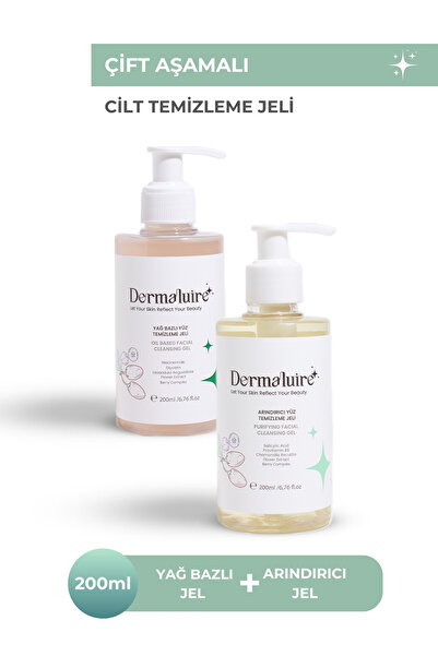 Dermaluire Çift Aşamalı Cilt Temizleme Seti ( Yağ Bazlı Yüz Temizleyici, Arın...