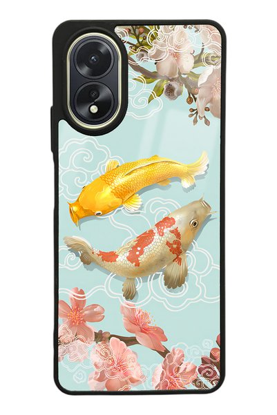 Spoyi Oppo A38 Glossy Phone Case with Koi Fish Design