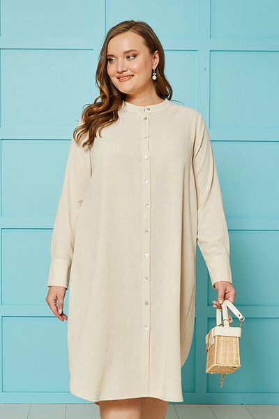 Büyük Moda Linen Textured Tunic Shirt