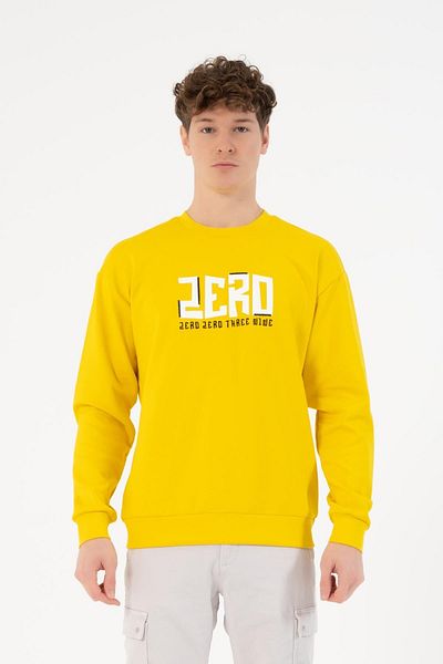 GMG FIRENZE Men's Yellow Sweatshirt - Gmg Fırenze, Stand Collar, GU23MFW08020