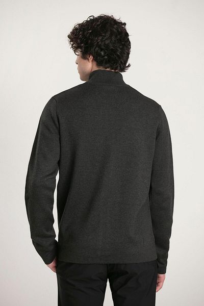 GMG FIRENZE Anthracite Slim Fit Men's Sweater - Gmg Fırenze, Stand Collar ZR23MFW17001