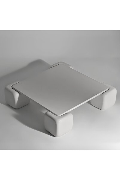 Velura Home & Living Zar Modern Ahşap & Cam Orta Sehpa-beyaz Mdf (ÖZEL RENK S...