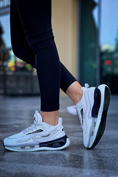 LUXEON Pantofi de damă, alb, cu șireturi, talpă transparentă, ortopedică, foarte confortabilă, ușoară, pantofi sport eleganti pentru mers zilnic