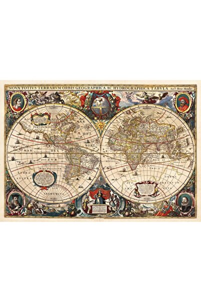 Ks Games Hendrik Hondius Vintage World Map 2000 Piece Puzzle
