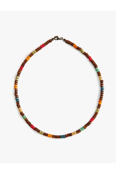 Koton Multicolored Wooden Beaded Necklace